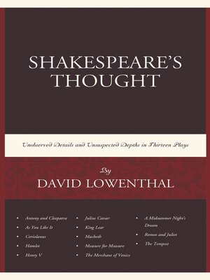 cover image of Shakespeare's Thought